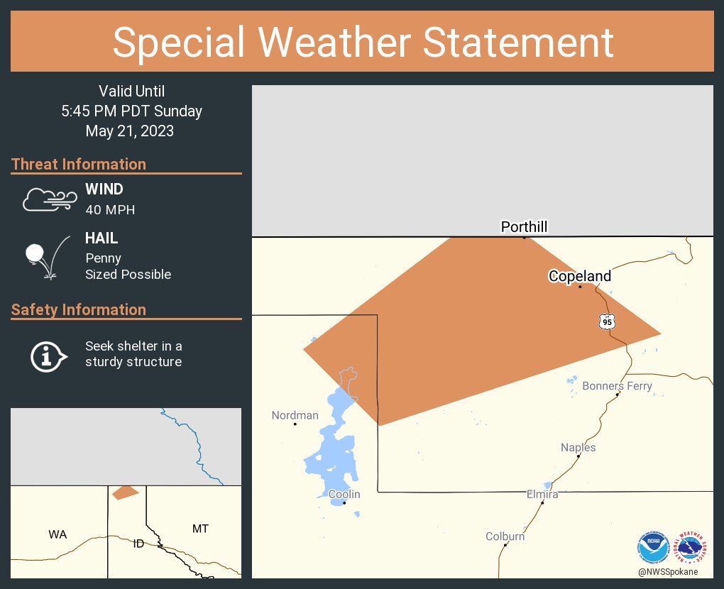 NWS Spokane on Twitter "A special weather statement has been issued