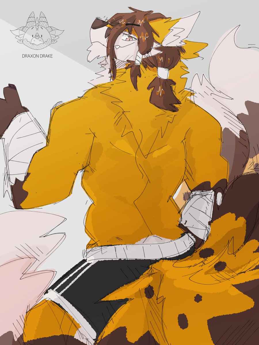 And another Colored Sketch from @/DraxonDrake, 

Lucky you, you got to see both sides of me. Now try not to get lost in those tails~