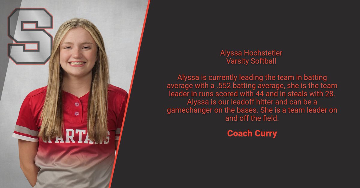 Congratulations to Alyssa, one of our Student Athletes of the Week!