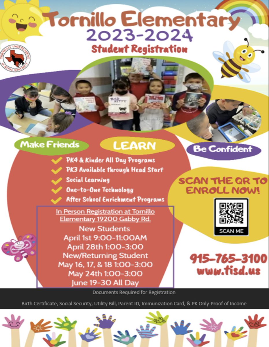 In person registration Monday-Friday.
#TISDProud