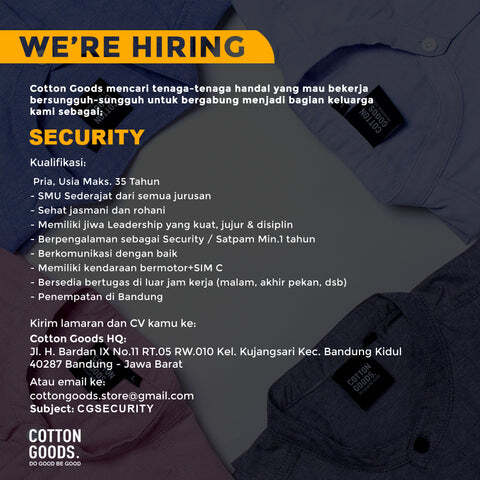 The DND EXE™ (@dndexecution) on Twitter photo Gabung bersama COTTON GOODS sebagai SECURITY! <a href="/LokerBdg/">Lowongan Kerja Bdg</a> #lokerbdg <a href="/lokerbandung/">Info Kerja Bandung</a> #lokerbandung ift.tt/nzZvNMk Gabung bersama COTTON GOODS sebagai SECURITY! <a href="/LokerBdg/">Lowongan Kerja Bdg</a> #lokerbdg <a href="/lokerbandung/">Info Kerja Bandung</a> #lokerbandung ift.tt/nzZvNMk