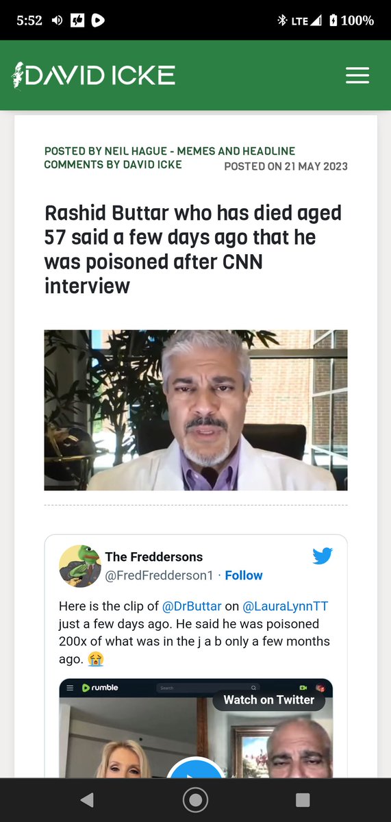 TmazinT's tweet photo. Rashid Butter died at 57 ??? 🤯
What do you think???
#RashidButtar #instagramdown #CNN #NWO https://t.co/cT4KJE9fMm