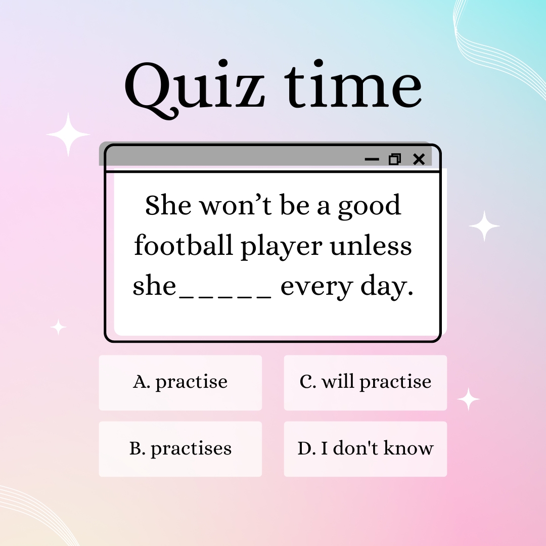 polyglotopia's tweet photo. What's the correct answer?
If you are looking for a complete quiz on the 1st conditional, check out our 1st conditional grammar quiz at https://t.co/hWcfklYwVY!
#grammarquiz
#grammarpractice
#learnEnglish
#Englishgrammar
#1stconditional
#firstconditional
#Englishquiz https://t.co/PSkunp9Hn6