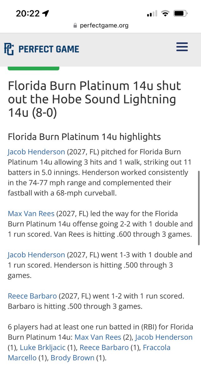 Erik Brown (@coacherikbrown) on Twitter photo A little PG write up on the 14u boys. Jake Henderson <a href="/Max_VR2027/">Max VanRees</a> Marcello Fraccola <a href="/reece_barbaro/">Reece Barbaro</a> <a href="/LukeBrkljacic27/">LukeBrkljacic27</a> Brody Brown <a href="/FLBurnTampa/">Florida Burn Tampa</a> A little PG write up on the 14u boys. Jake Henderson <a href="/Max_VR2027/">Max VanRees</a> Marcello Fraccola <a href="/reece_barbaro/">Reece Barbaro</a> <a href="/LukeBrkljacic27/">LukeBrkljacic27</a> Brody Brown <a href="/FLBurnTampa/">Florida Burn Tampa</a>