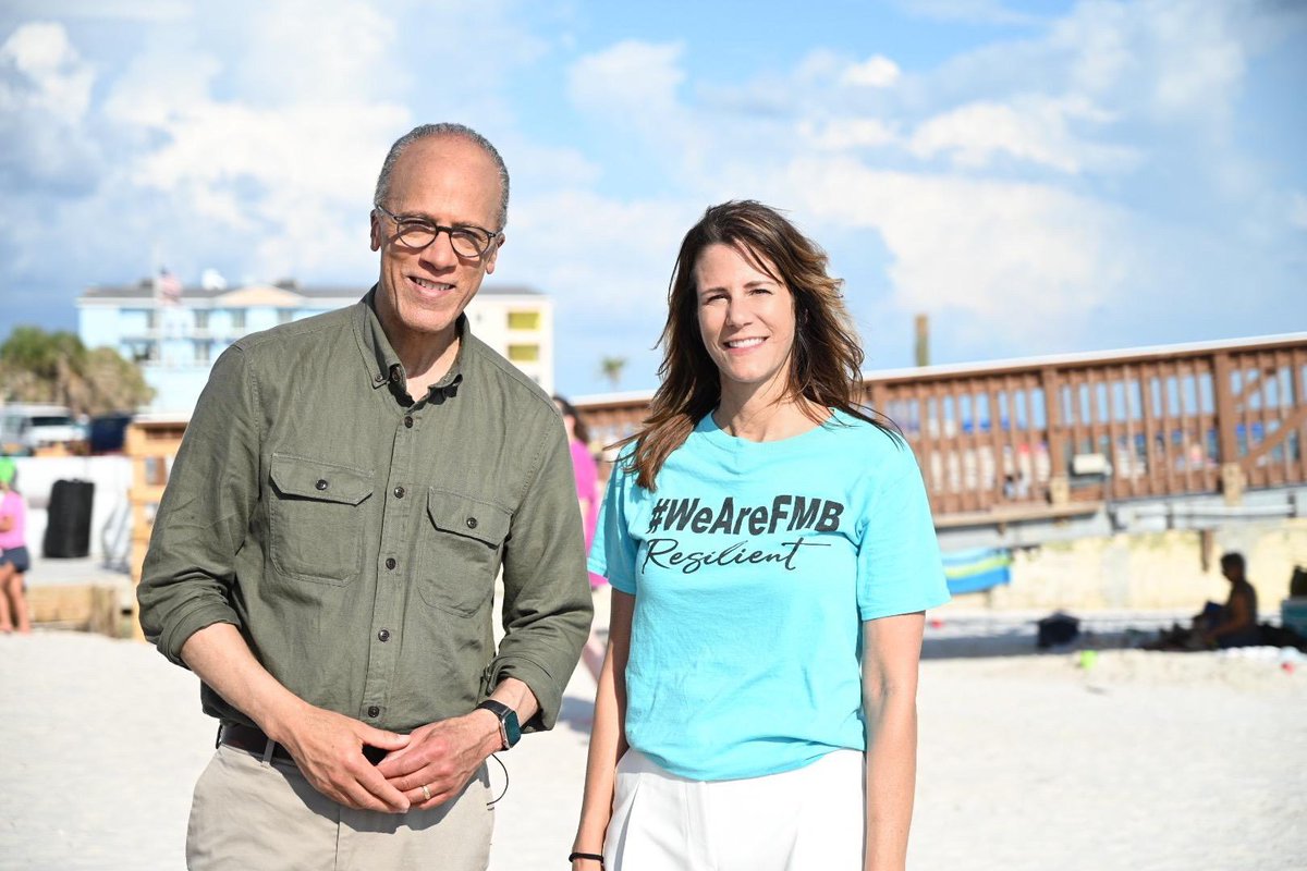 TraciTech's tweet photo. Rebuilding efforts continue! Thank you @NBCNightlyNews for supporting our community and The Beach School😊🐬 @f_mbeach https://t.co/Fps7LznpWy