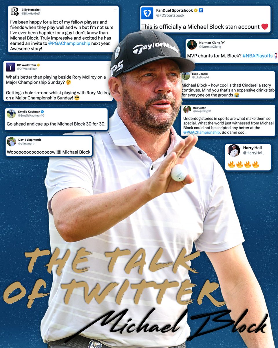 PGATour's tweet photo. A story no one will ever forget.

Michael Block won the hearts of golf fans this week ❤️ https://t.co/19acAXdAOZ