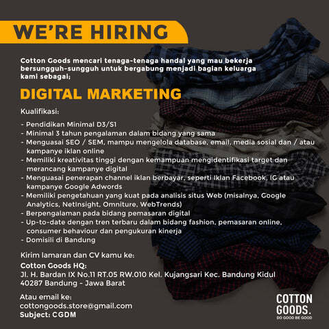 The DND EXE™ (@dndexecution) on Twitter photo Gabung bersama COTTON GOODS sebagai DIGITAL MARKETING! <a href="/LokerBdg/">Lowongan Kerja Bdg</a> #lokerbdg <a href="/lokerbandung/">Info Kerja Bandung</a> #lokerbandung ift.tt/nzZvNMk Gabung bersama COTTON GOODS sebagai DIGITAL MARKETING! <a href="/LokerBdg/">Lowongan Kerja Bdg</a> #lokerbdg <a href="/lokerbandung/">Info Kerja Bandung</a> #lokerbandung ift.tt/nzZvNMk