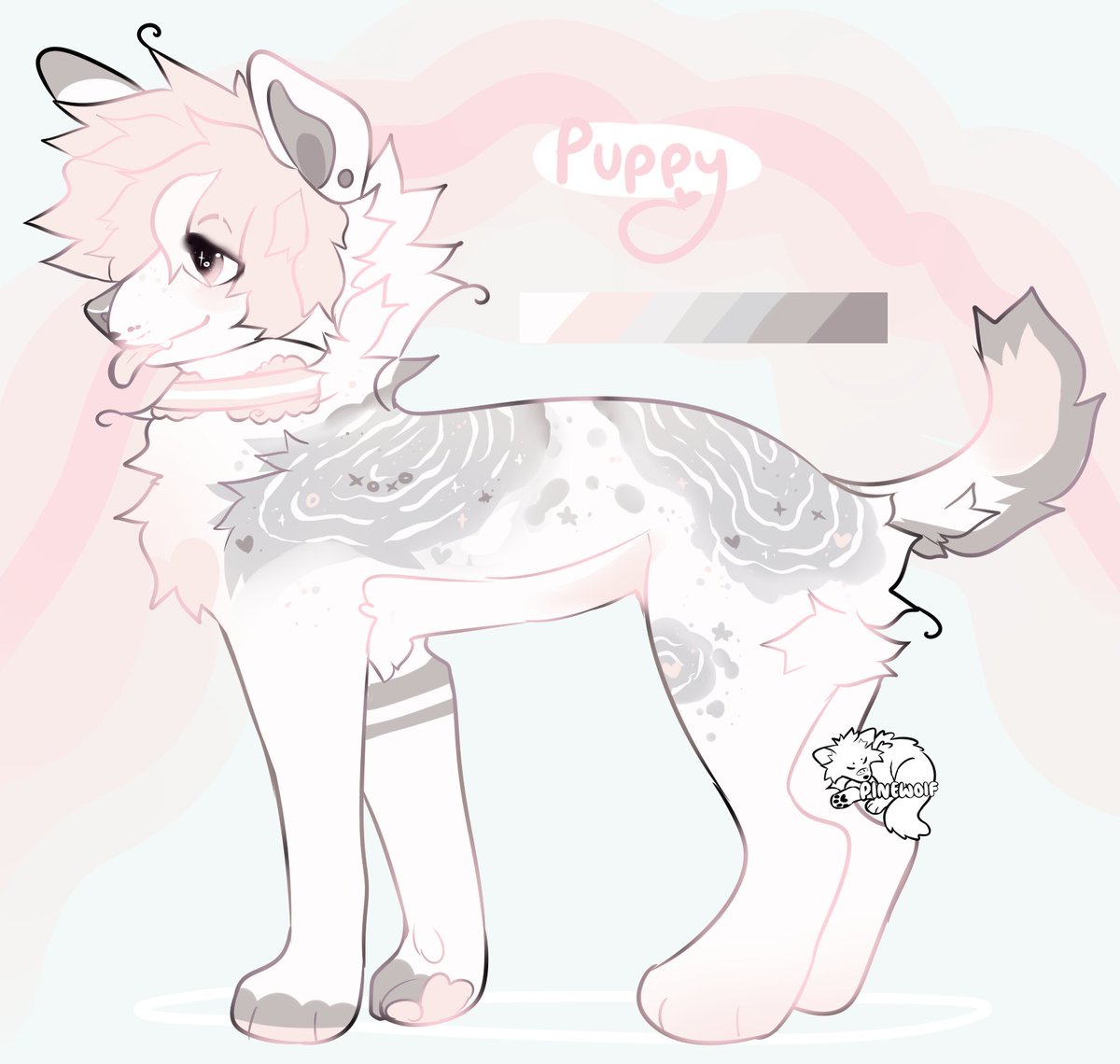 pinewoif's tweet photo. asking 1⃣0⃣0⃣ for this puppy!
i revamped an old design of mine : https://t.co/OsYaqZPNJQ
he comes with lots of art of his old design in the link above (simillar enough to still use)

rts appreciated!
#furry #furryart #furryartist #furryadopt #furryfandom https://t.co/M8dVUSnv9y