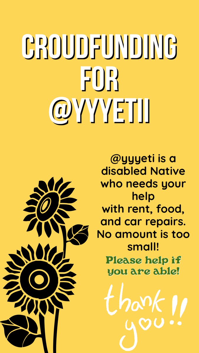 My friend made me a graphic! #NativeTwitter #DisabilityTwitter #MutualAid #settlersaturday 

❤👇😭❤
🙏 CashApp:
Cash.me/yyyeti
🙏 Paypal:
Paypal.me/yyyeti
🙏 Venmo:
Venmo.me/yyyeti
🙏 Zelle:
ashleymsmith1515@gmail.com