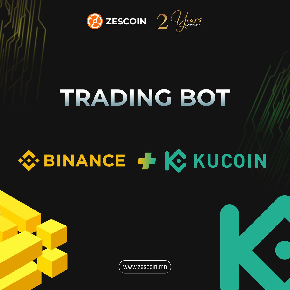 Zescoin_'s tweet photo. 🔥Exciting News! 🚀

Our algorithmic trading bot is now live on both Binance and Kucoin exchanges!

Happy trading with ZesCoin!

#AlgorithmicTrading #ZesCoinBot #Binance #Kucoin #TradingPower https://t.co/jxrV5aOHFR