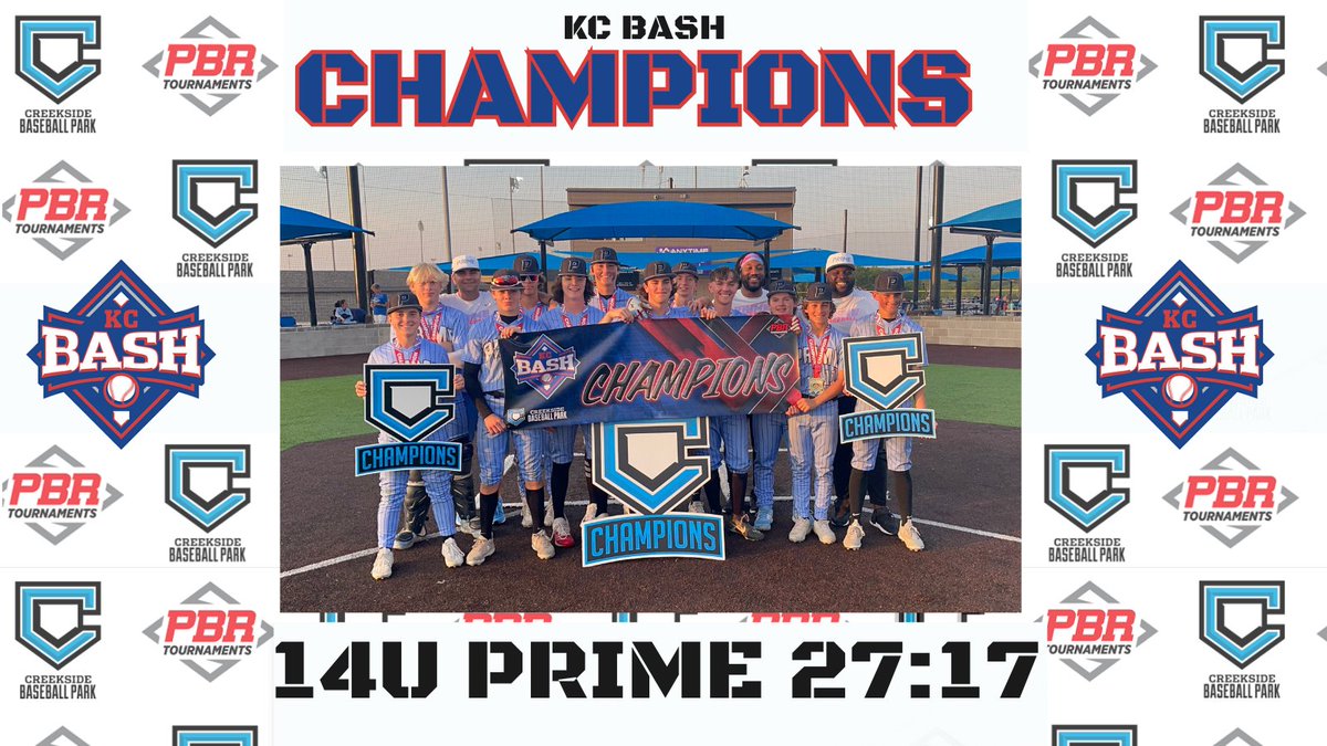 🏆14U KC BASH CHAMPIONS🏆

The scrappy 7 seed takes home the hardware! Congratulations to <a href="/Prime27_17/">Prime 27:17</a>  on winning this weekend's 14U division!

#WhyPlayAnywhereElse | <a href="/PBRTournaments/">Prep Baseball Tournaments</a>