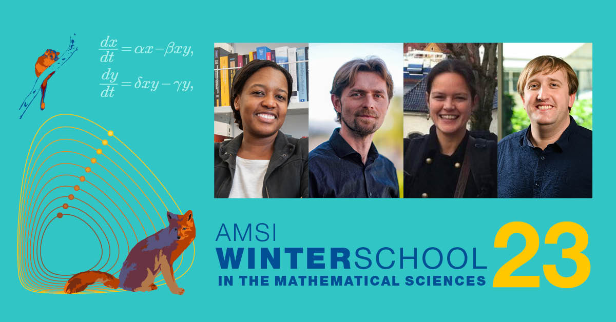 ⌛️ 6 weeks until #AMSIWinterSchool 2023 Explore how mathematical modelling can help to preserve & sustain our biosphere with Nokuthaba Sibanda @WellingtonUni Carl Boettiger @UCBerkeley Nadiah Kristensen @NUSingapore Matthew Adams @QUT 👉Apply now ws.amsi.org.au