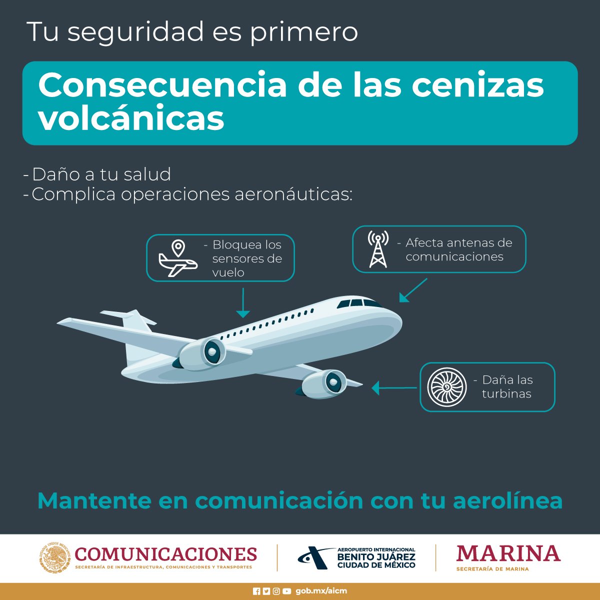 radio580nic's tweet photo. #México Imágenes satelitales muestran una gran nube de dióxido de azufre a causa de la reciente actividad volcánica del #Popocatépetl. El Aeropuerto Internacional de la Ciudad de México, alertó de que la ceniza volcánica puede provocar cancelaciones de vuelos. #La580 https://t.co/SwSC3VRQ4M