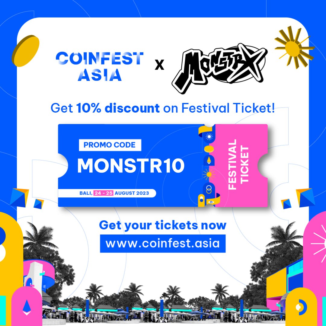 We are proud to announce that, SUI MonstrX is Coinfest Asia 2023's official community partner! 

Explore the future of digital ownership and virtual experiences at Coinfest Asia, the immersive web3 festival! 

Get your tickets at coinfest.asia and use our special promo