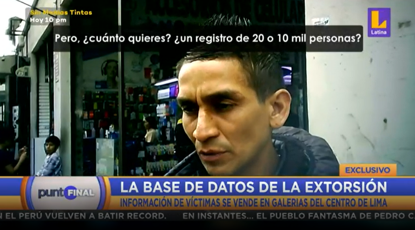 PuntoFinalOf's tweet photo. 🚨Lo viste en #PuntoFinal:

Bases de datos de millones de peruanos se venden en las galerías del Centro de Lima.

Tu nombre, dirección, teléfono, correo e historial crediticio podría llegar a manos de extorsionadores y secuestradores que compran estas bases de datos. 

(1/3)🧵 https://t.co/abD1eXPYIV