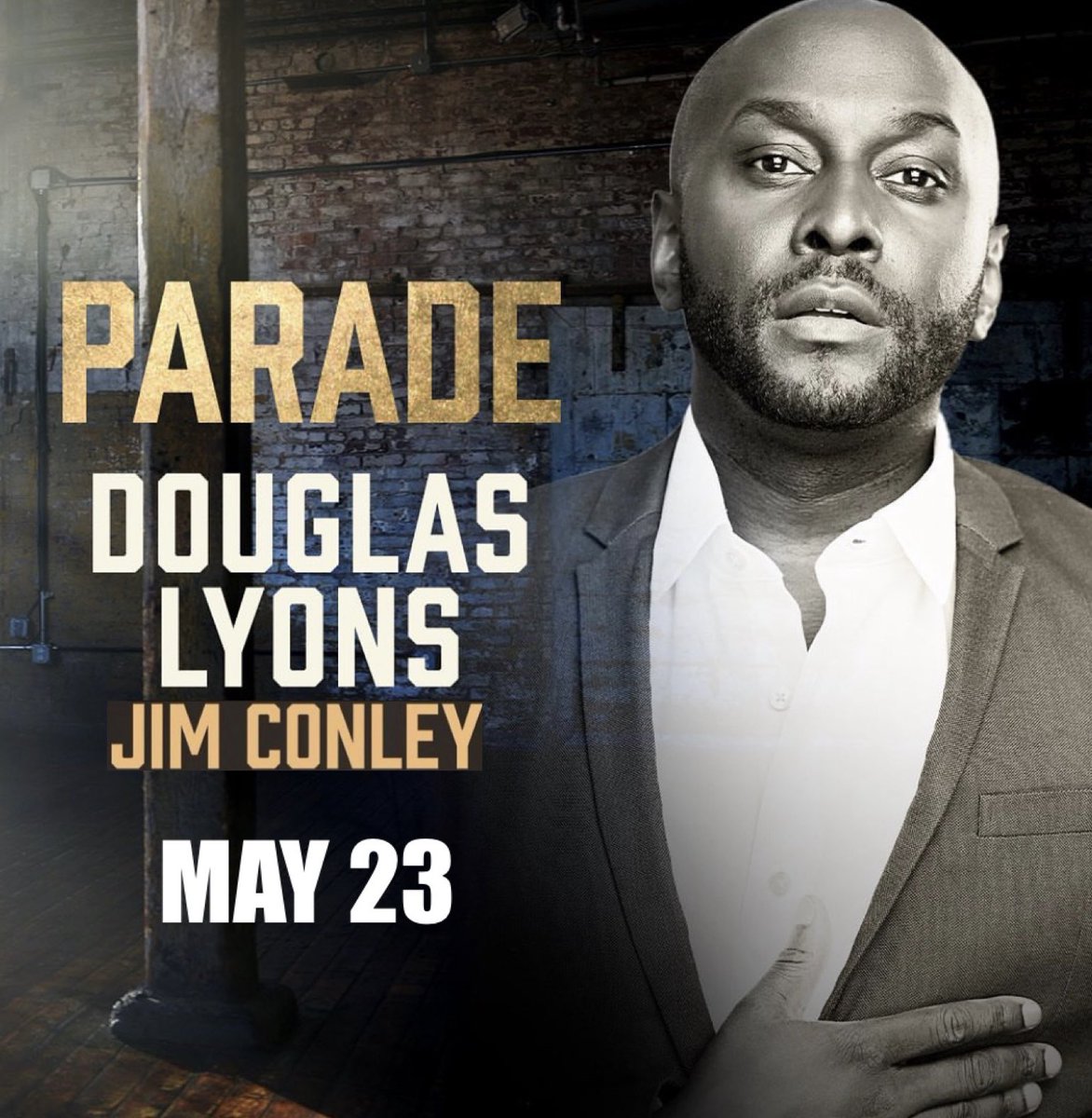 DouglasSings's tweet photo. Welp, I just got word that I will make my principal Broadway debut as Jim Conley in @paradebway this upcoming Tuesday. Those are all the words I have for right now. https://t.co/T2xB0WD0Hm