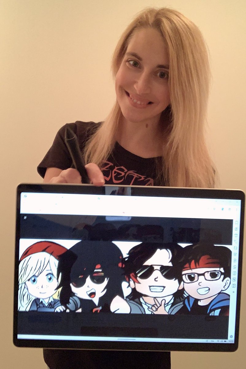 CathyGraphics3's tweet photo. Hey tweeps, 
The coming weeks will be very exciting 4 me, great things coming😀

I can't tell you about it yet, but I can already suggest that you follow @Andygrimmett12 
@ZetaJDOficial &amp;  
@paganaRadio
So you don’t miss anything! 

I drew our chibi portraits✍🏻

#artistsontwitter https://t.co/xSdkbbnL7n