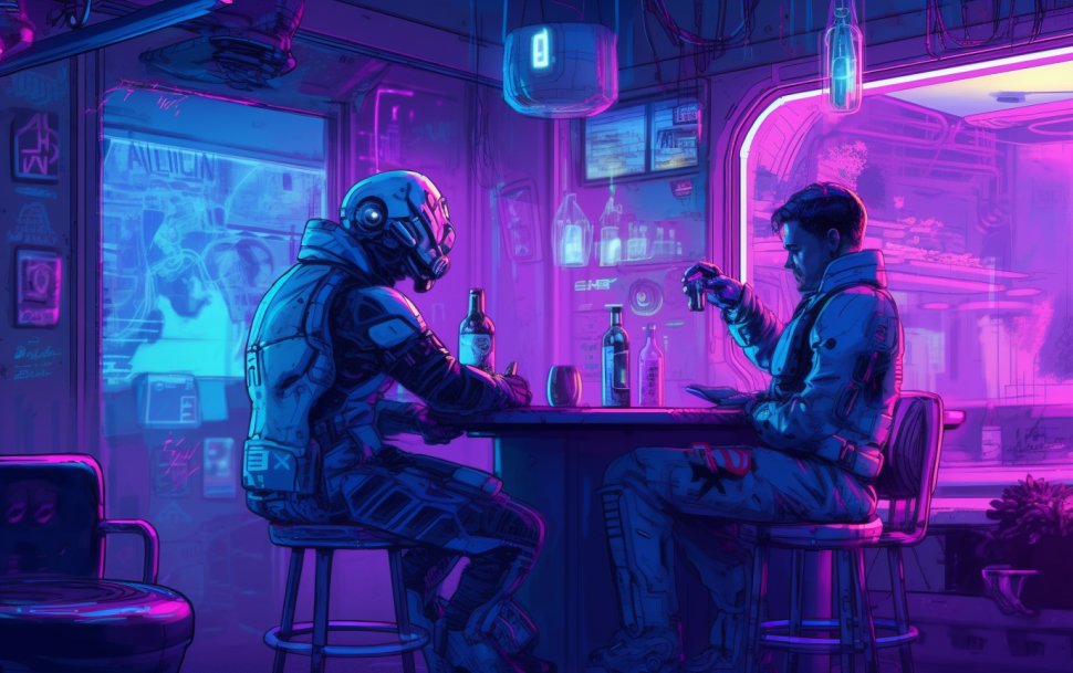 🚨 Breaking News! A hilarious incident at our bar as customer <a href="/GauloisLibres/">Gaulois Libres</a> attempted a cheeky 'kidnapping' of our beloved bartender bot T-B3B0. 🤖

But fear not, our vigilant staff quickly caught on and foiled the plot. The bot is safe and sound, serving up drinks as usual! 🍸
