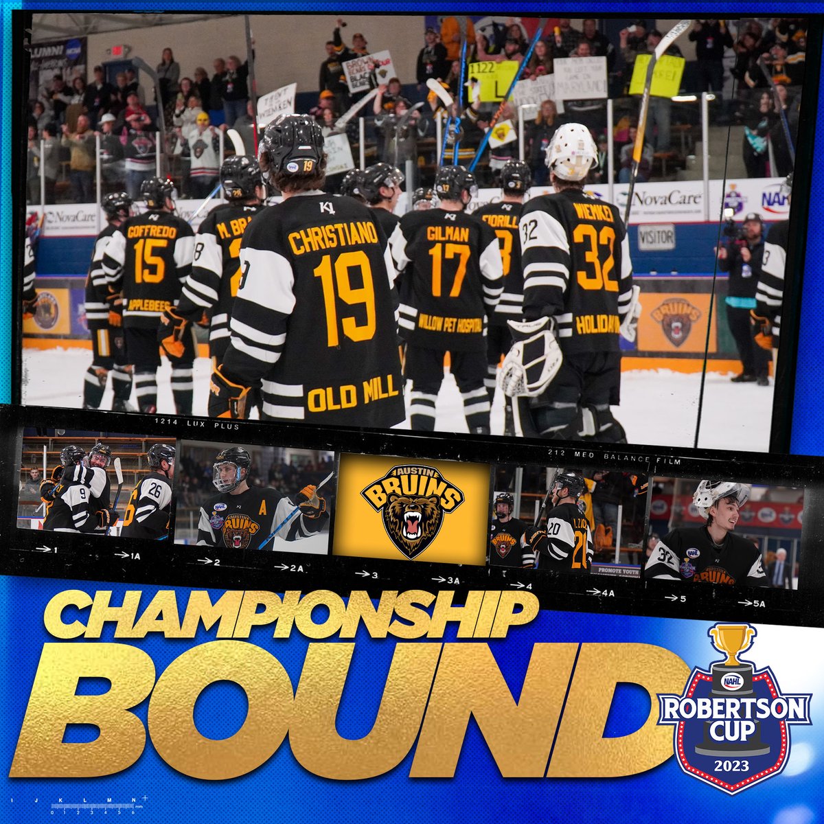 NAHLHockey's tweet photo. The Austin Bruins are heading to the #RobertsonCup Championship! https://t.co/f59UTWPcFW