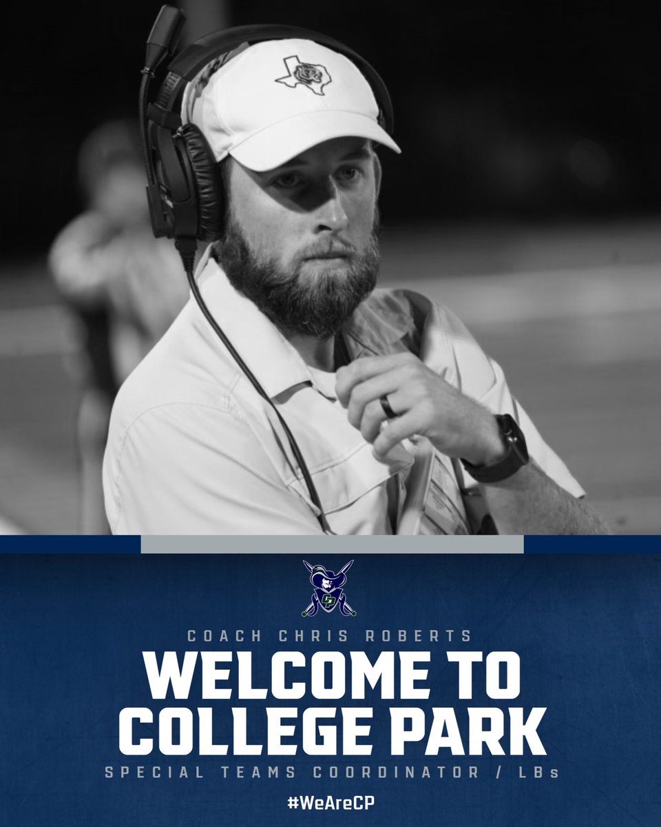 Excited to officially welcome Coach Chris Roberts (<a href="/CoachCNRoberts/">Coach Chris Roberts</a>) to the staff! He will be our Special Teams Coordinator and work with our Inside LBs.

Coach Roberts has experience in both college and HS with special teams.

Please welcome Coach Roberts!

#WeAreCP #TDE #FAM1LY