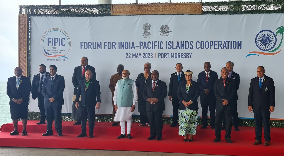 Today in Port Moresby, Papua New Guinea - Forum for India-Pacific Islands Cooperation FIPIC 3. 'Many Pacific Contries have long-standing partnerships with India. This summit demonstrates India’s increasing engagement with the Pacific. It is about strengthening ties'@AffairsNiu