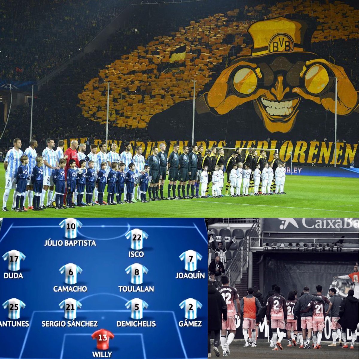 La imagen de arriba es de esas que no se olvidan. Cuartos de final de Champions entre el Dortmund y el Málaga, en 2013. 

El Málaga, con un equipazo, estuvo cerca de clasificarse a Semis, pero el Dortmund terminó ganándolo con un gol en fuera de juego. Ahí empezó el declive del