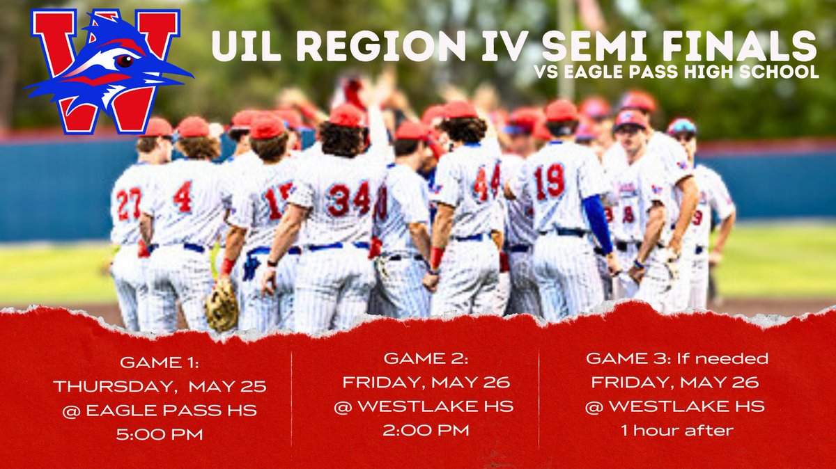 WHSChapBaseball's tweet photo. Region Semi-Finals. Best Social Event in Westlake!!! Be there and bring friends https://t.co/JCHBzjgUkb