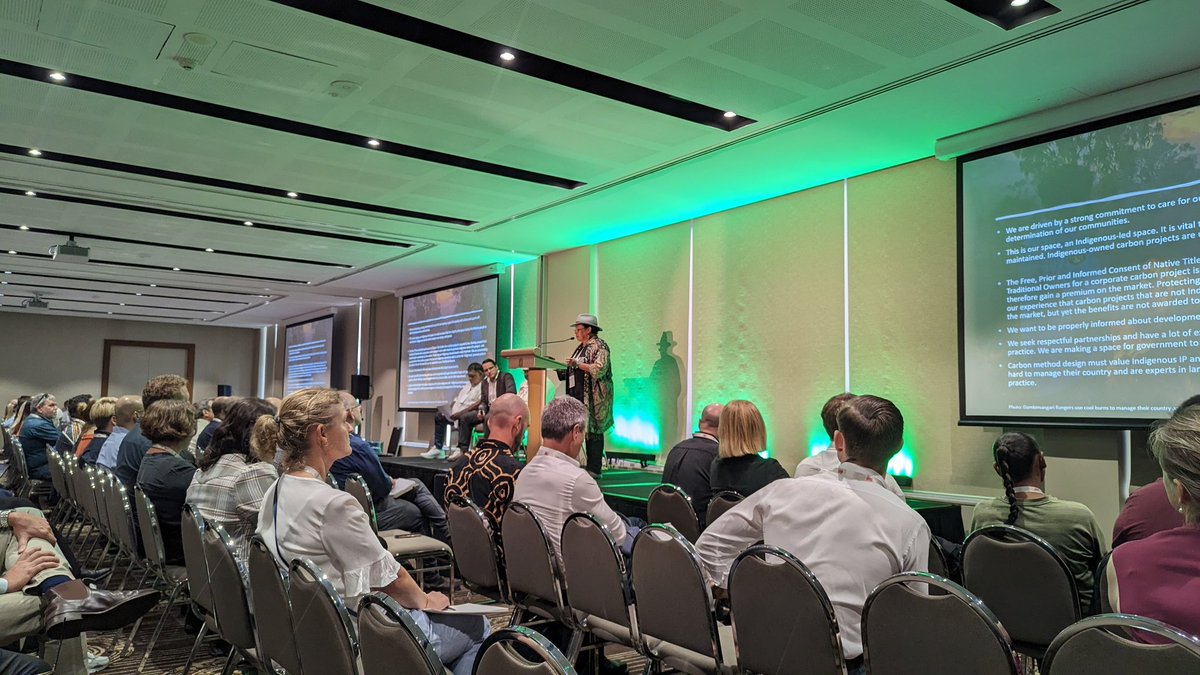 DrLizOB's tweet photo. "The Free, Prior &amp; Informed Consent of Native Title holders for a #carbon project is required by law."
Traditional owners of land &amp; sea country have over 60,000 years of knowledge to share.
"We are making space to sit at our table, not the other way around." - Suzanne Thompson. https://t.co/gTi9qwCTv4