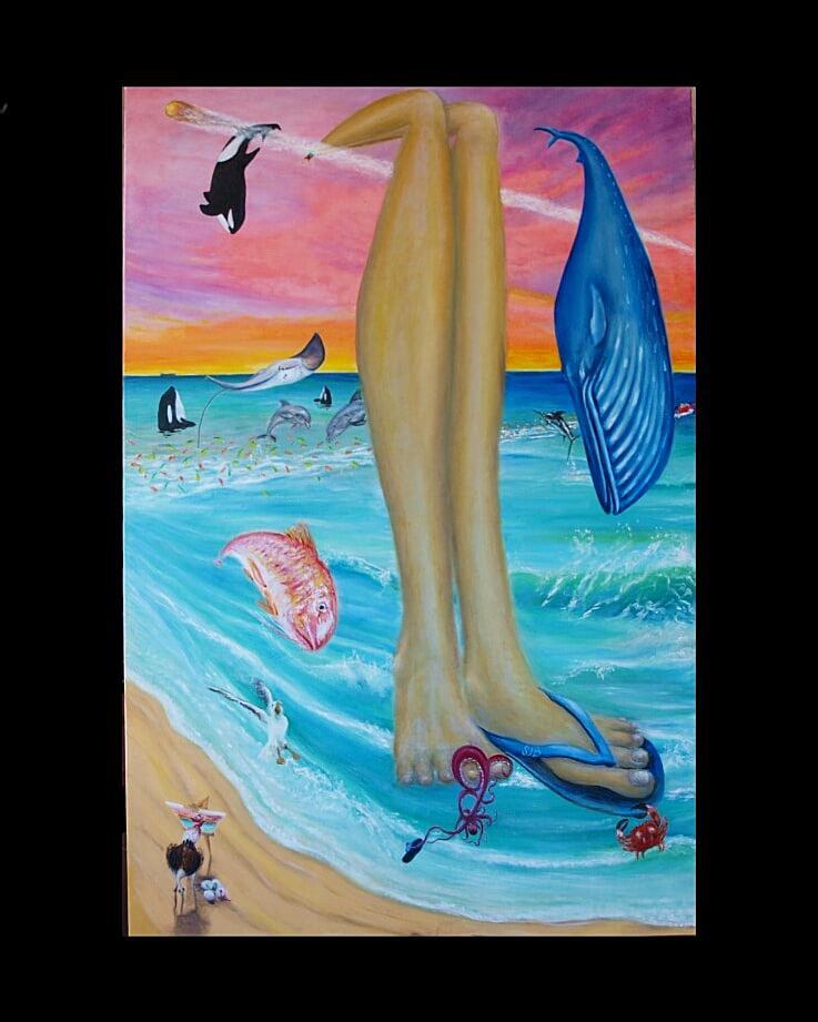 BirdsForScale's tweet image. Flipped, me, oil on canvas, 2020