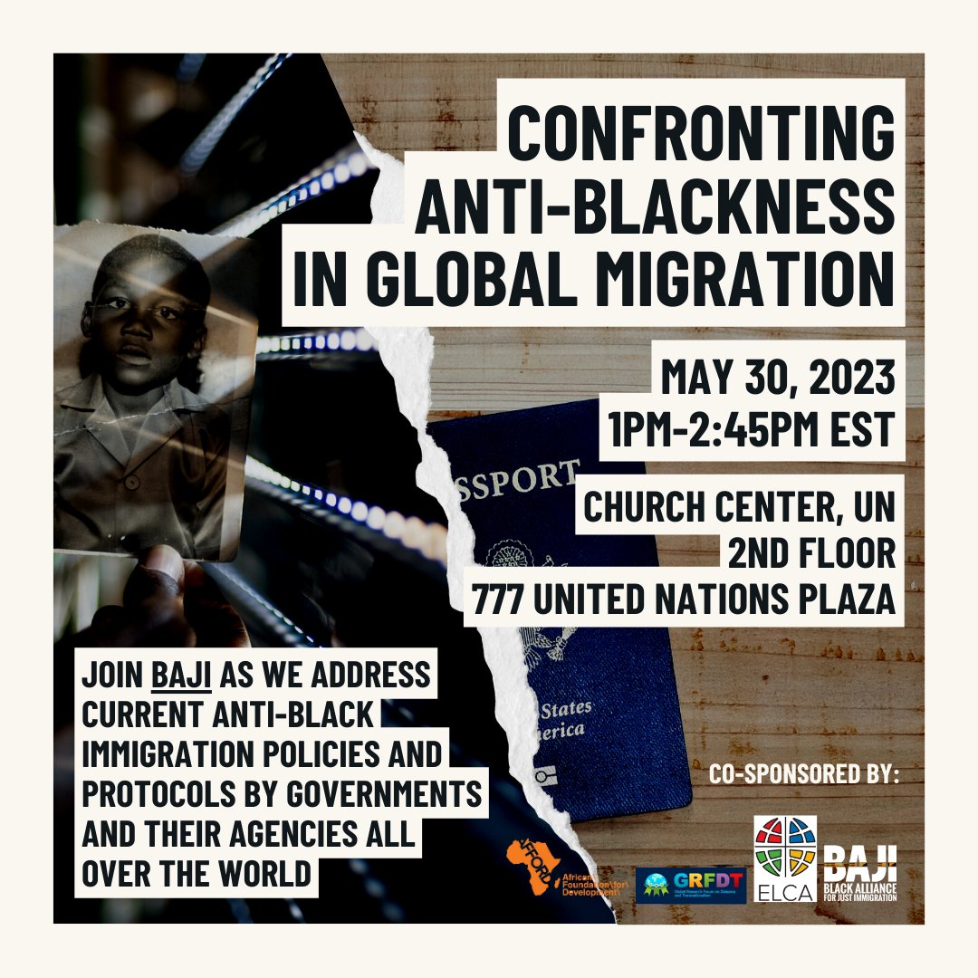 attorneynana's tweet image. Join @BAJItweet + prtnrs at our side event to the 2nd session of UN #PFPAD as we address global anti-Black immigration policies that restrict/bar Black people's migration in search of freedom and human flourishing with  draconian, punitive, violent, and often deadly responses!