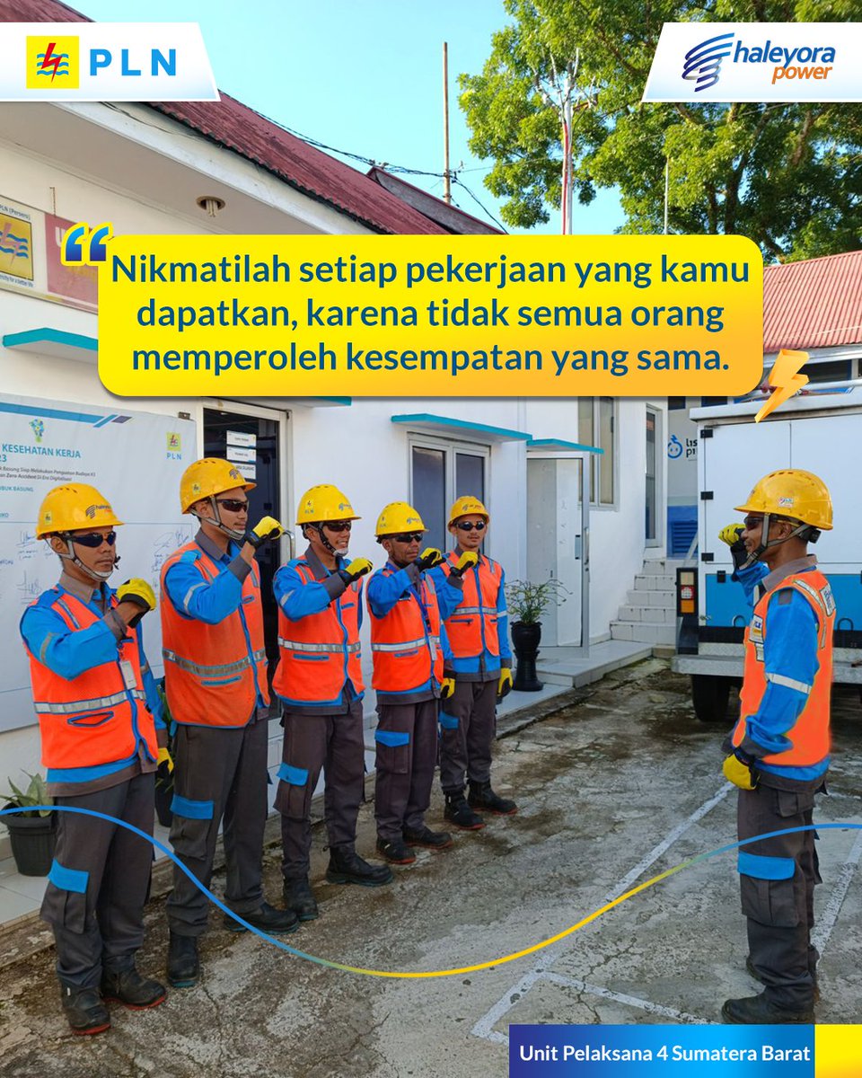pln_services's tweet photo. #SobatHP , nikmatilah setiap pekerjaan yang kamu dapatkan, karena tidak semua orang memperoleh kesempatan yang sama. selamat mengawali minggu ini sobat, semangat berkarya, selalu berikan yang terbaik dan jangan lupa untuk bersyukur.
#HaleyoraPower #SolusiKebutuhanListrikmu https://t.co/q1XWz7iKh2