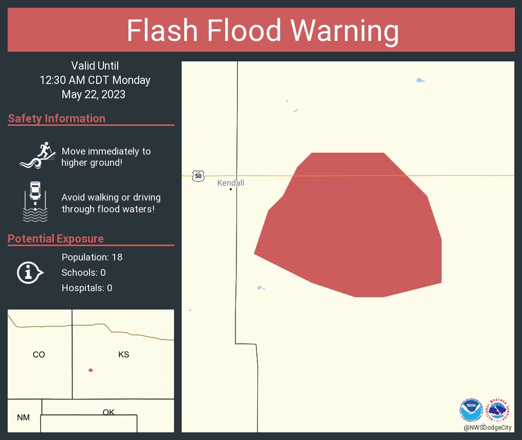 NWS Dodge City on Twitter "Flash Flood Warning including Kearny County