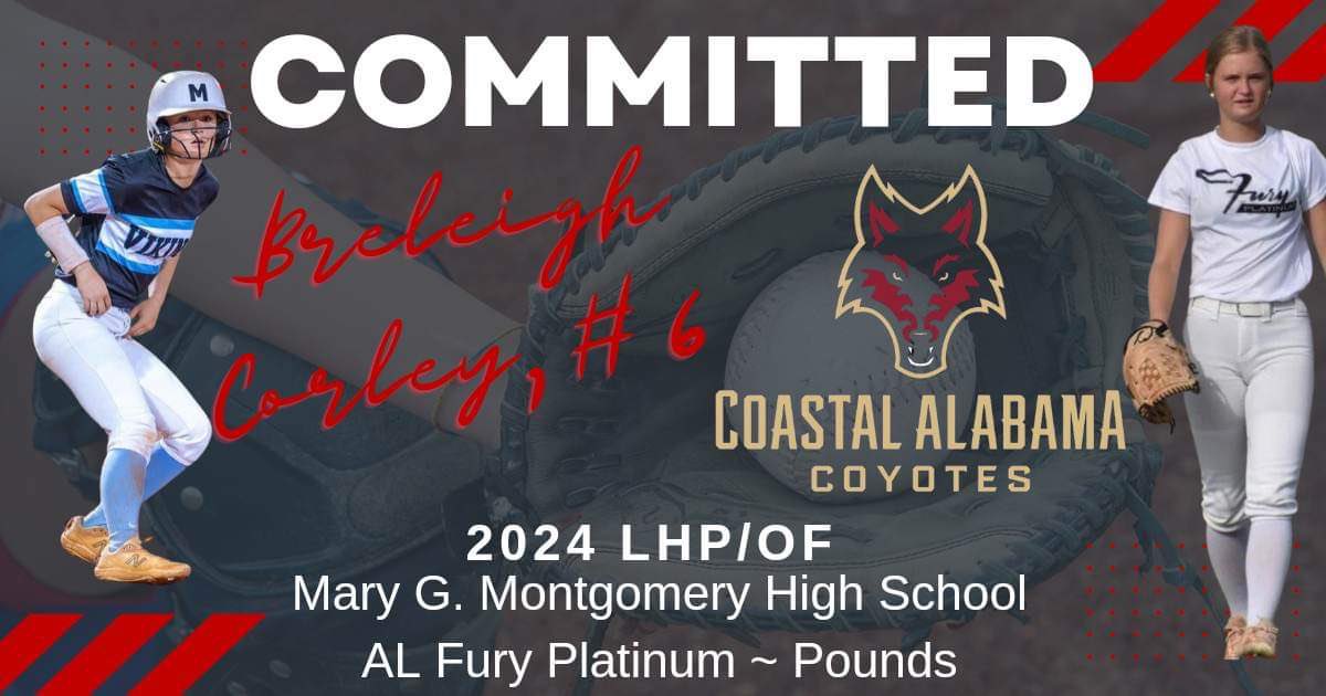 Time to make it official! Super grateful for this amazing opportunity to continue my athletic and academic journey! Proud to be a Coyote!!! ❤️🖤 @coastalalchiefs <a href="/WillHessSB/">Will Hess</a> <a href="/KaitlynBlubaugh/">Kate Blubaugh Woodruff</a> <a href="/MGMLadyVikings/">MGM Lady Viking Softball</a> 
#blessedisanunderstatement #showtime