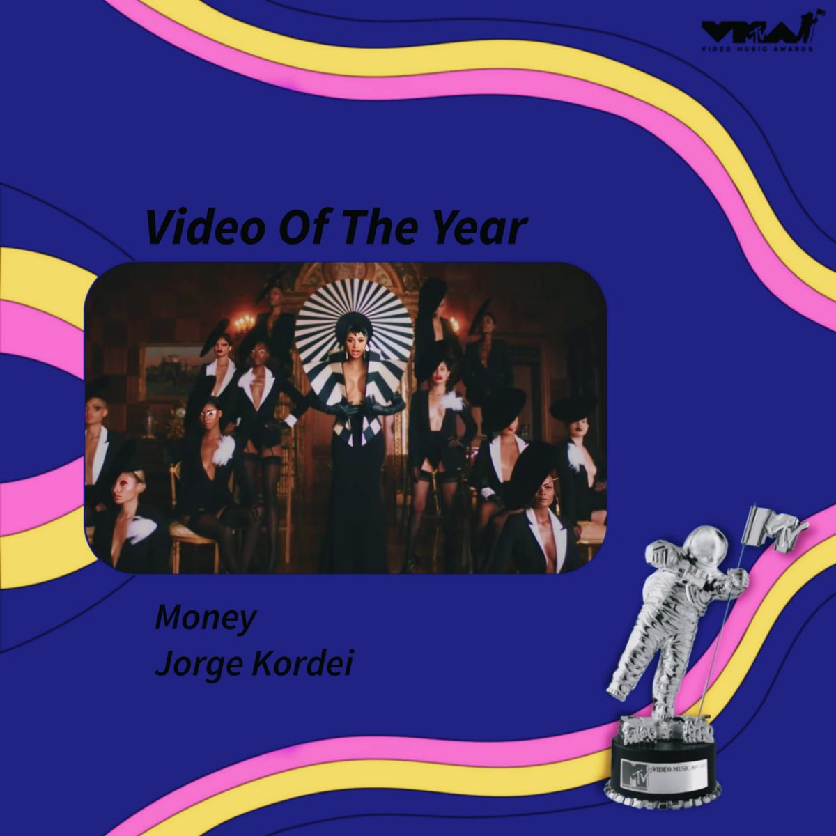 kordeiz's tweet photo. I wanna thank the VMAS for this honor, been recognized as the Video Of The Year this time, I had a great time and I'll see you very very soon 🩷🍾 https://t.co/EGu1bq91f7