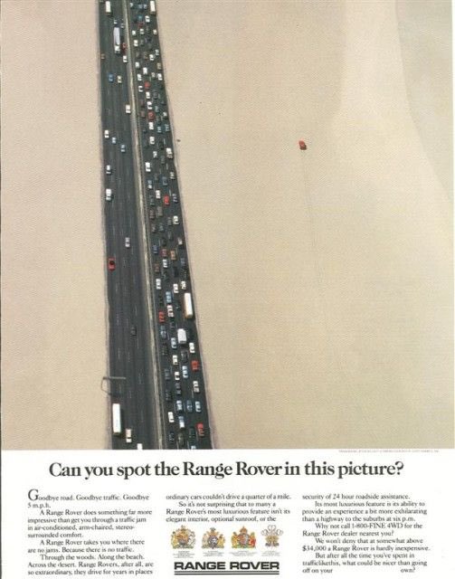mkobach's tweet photo. These old Range Rover ads are so good. 

I wish images + copy like this were still effective, especially on paid social. https://t.co/NYPaFd3D4J