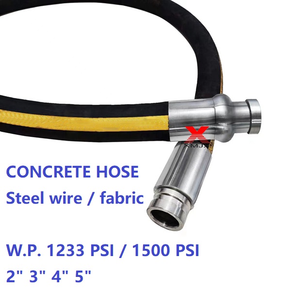 shotcrete concrete pump rubber hose 85 bar（1233 psi)
Type: steel wire, fabric
Whatsapp: 008619948198411
Email: sales08@ximai.group
 #concreterubberhose #fabricrubberhose #steelwirerubberhose #concretehoseends #rubberhoseends #shotcretehose #hosefittings #abrasionhose
