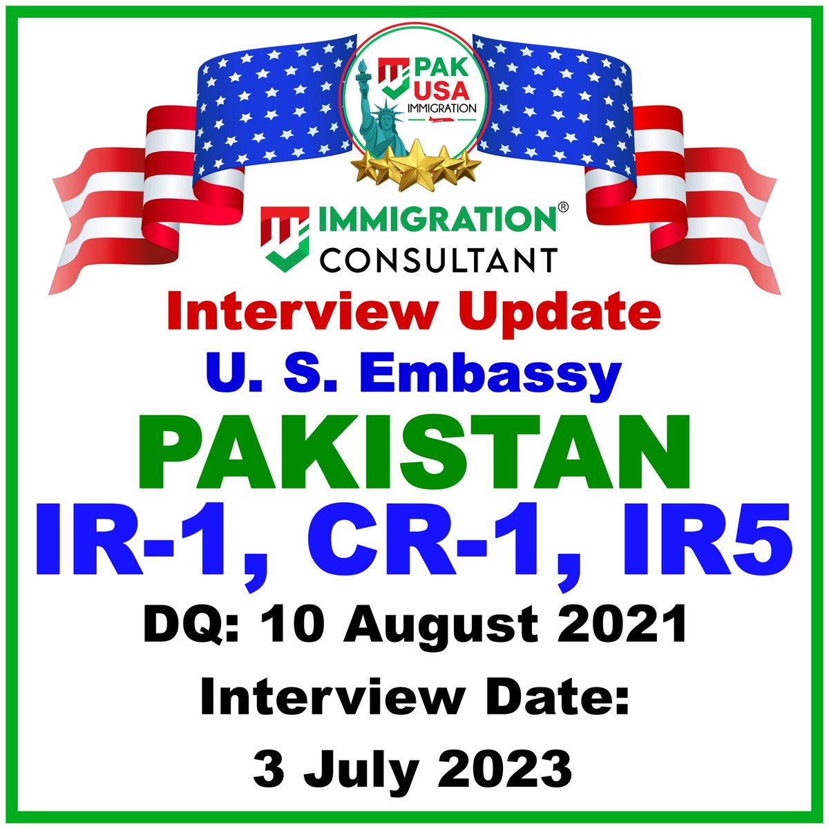 PakUSAImmigrant's tweet photo. IR Visa Categories Interviews Update for US Embassy PAKISTAN
#usimmigration #PakUSAImmigration #MJImmigrationConsultant #F2A #FX1 #F2B #F2avisa #F3Visa #F4Visa #IR1 #CR1 #IR5 #USCIS #NVC #immigrationconsultant https://t.co/2xq6V70k3u