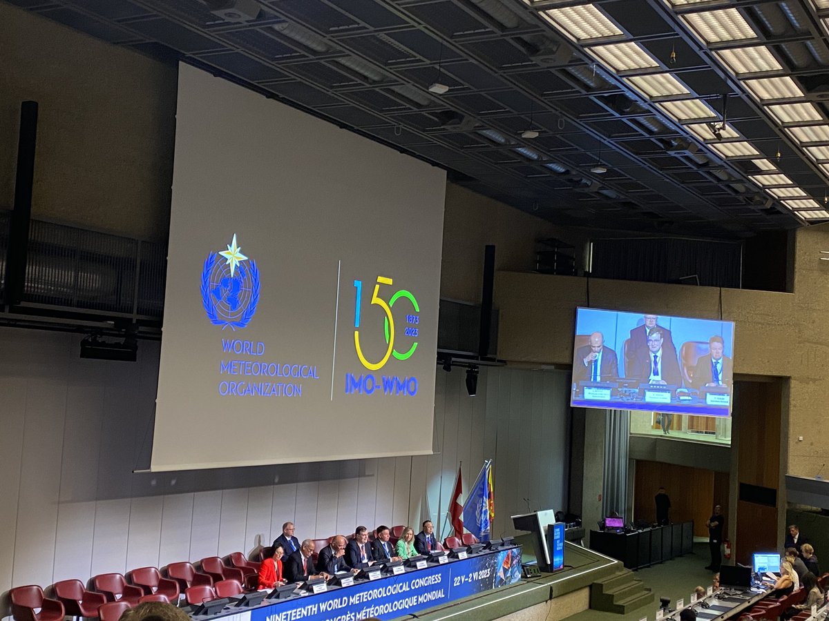 JOANNASaarinen's tweet photo. Opening of 19th Congress of the @WMO #150years https://t.co/UcdoARbOQC