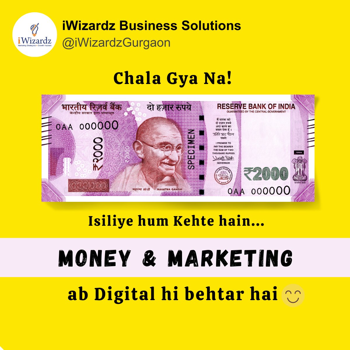 iWizardzGurgaon's tweet photo. Chala gya na!

#2000note #2000notes #2000rs #demonetisation #trendingnow #trending2023 #biggestnews #follow #content #contentmarketing #linkedin #india #news #news18 #aajtak #indiatoday #zeenews # https://t.co/8qq2QcJyxz