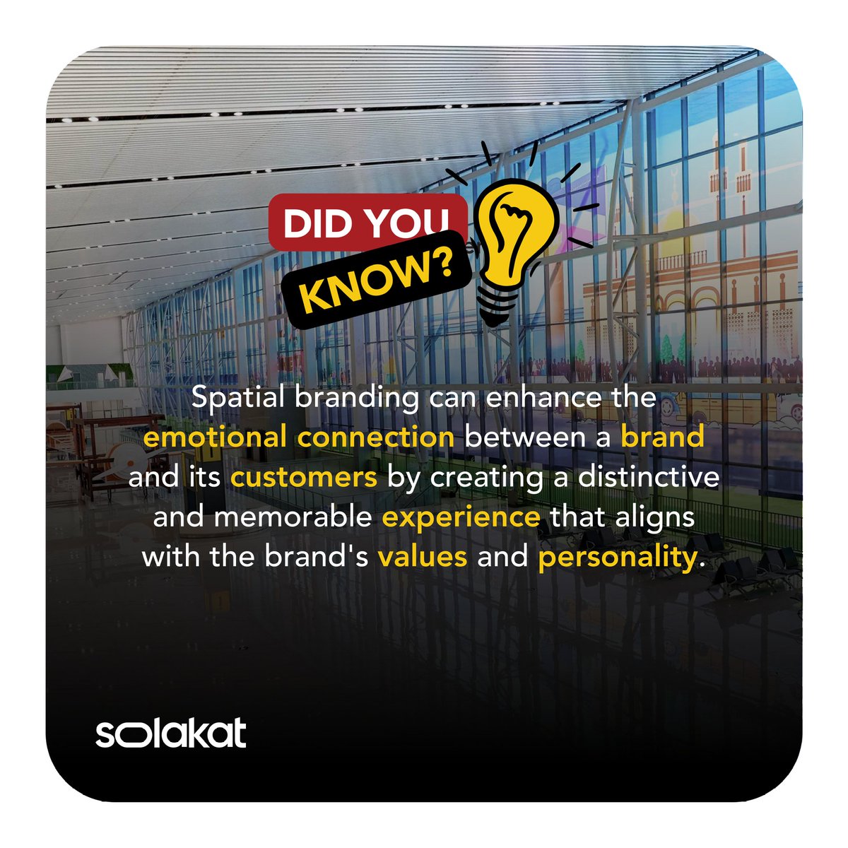 mysolakat's tweet photo. A branding tip to unlock the full potential of your brand! ๐ซ
#DidYouKnow #SpatialBranding #workfromhome #workspace #officedesign #bankinghall #BrandingFacts #ArchitecturalBranding #airport #shoppingmall #realestate #eventplanner #monday https://t.co/XiFEUvZFq4