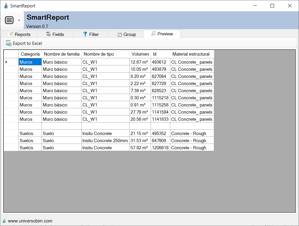 Nueva versión 0.7 de SmartReport para #Revit. Se agregaron 8 filtros y 6 reglas de filtrado. Se pueden elegir Ejemplares Especiales del modelo #BIM. Link: universobim.com/smartreport-pa…