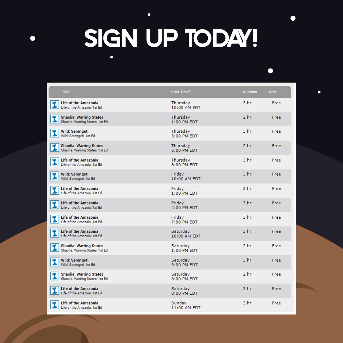 GenCon Events are open for signup today! Secure your seat to demo one of our titles today! gencon.com/events?host=Ba…