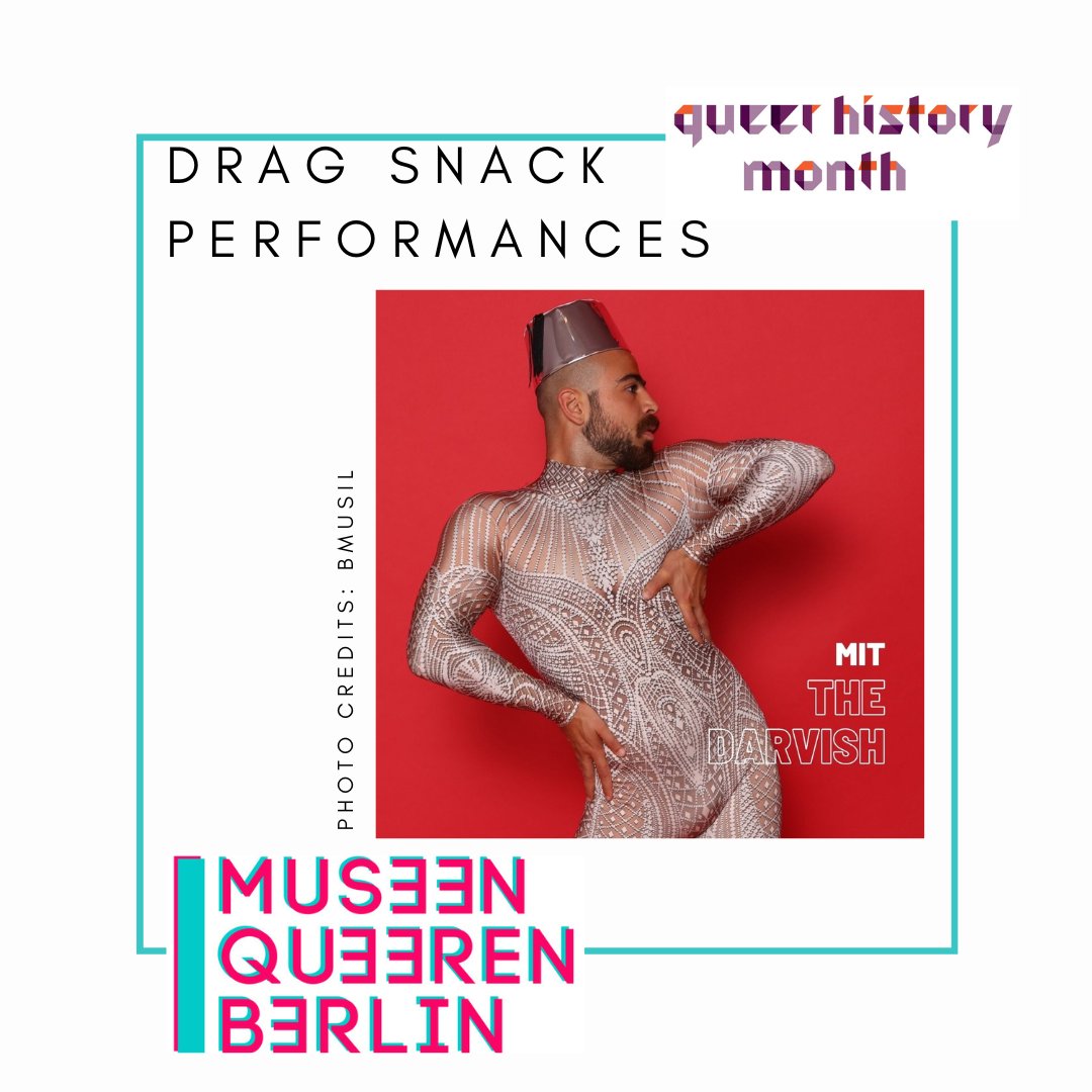 QHMBerlin's tweet photo. We proudly present our amazing performers for our Drag Snack event next sunday (May 28th) at Künstlerhaus Bethanien. We are delighted to welcome @godxnoirphiles and @thedarvishofficial. You can still register here: info@queerhistory.de
What to expect👇 https://t.co/HKDAt0DGsr