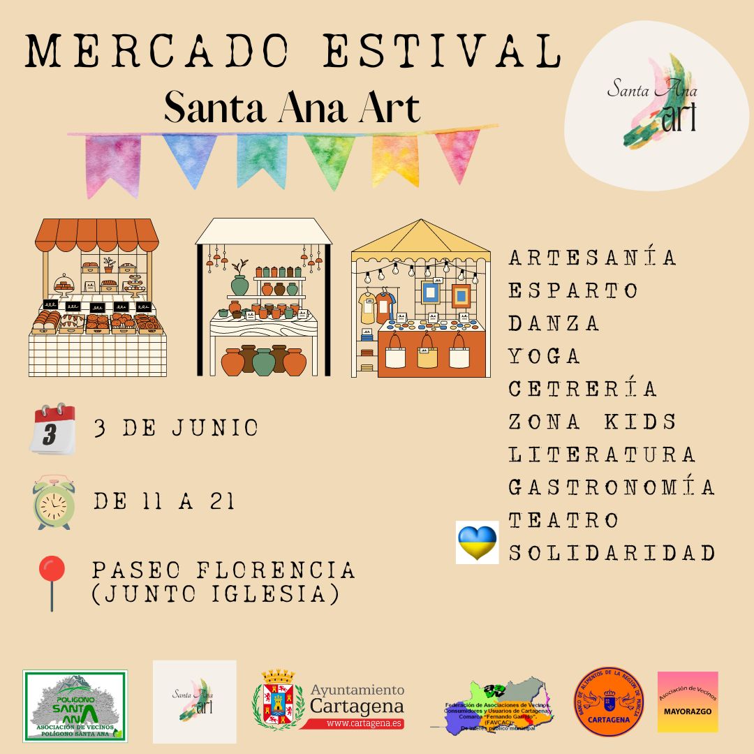 avvpsa's tweet photo. Mercado Estival Santa Ana Art
🗓️ 3 de junio
🕰️ 11 a 21 h
📌 Paseo Florencia (junto iglesia)
Os esperamos a todos
Ampliaremos información próximamente en nuestra web y RRSS
#avvpoligonosantaana #clubmayoresmayorazgo #bancodealimentosct #todosconucrania #FAVCAC #SantaAnaArt https://t.co/3B0tAC8ktJ