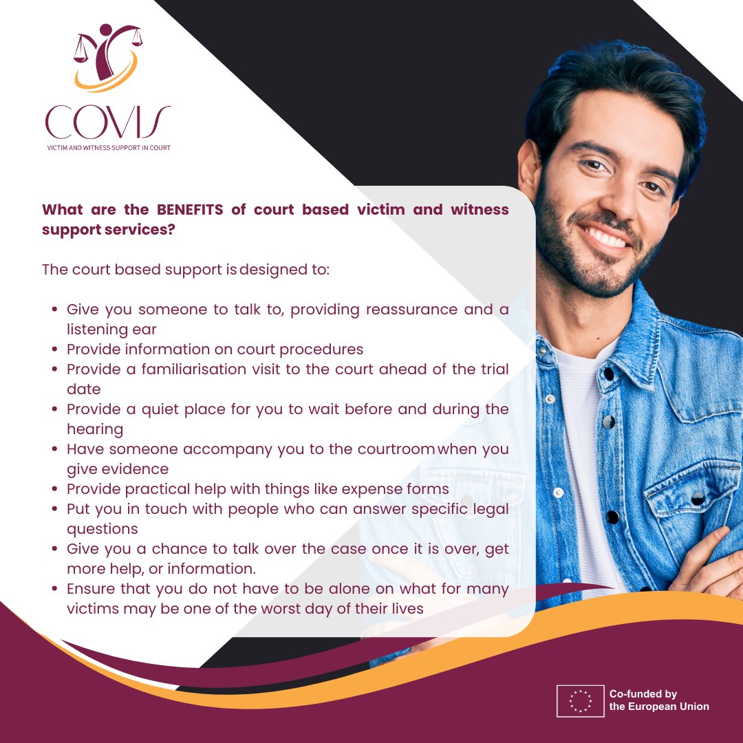 VictimSupportEU's tweet photo. 🌙 Explore this 1-minute read visual to better understand the benefits of court based support services!
✅Project web-page : https://t.co/PAD49KsPKg
#COVISMONDAYS #SafeJustice #EUVictimsRights #ShapingVictimSupportTogether #VictimSupportEU https://t.co/c0RS7CPrsz