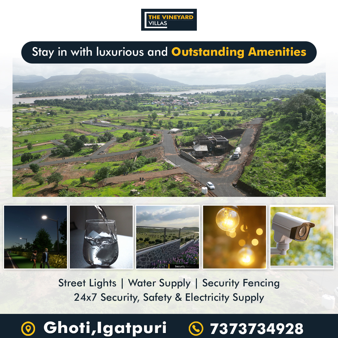 VillasVineyard's tweet image. Own a villa plot where the weather eases life soul!
👉 18+ Amenities beyond your expectations
📍 Ghoti, Igatpuri
Book your villa plot now
contact us
+917373734928
.
.
#vineyard #villaPlot #buyplot #plot #NAPlots #luxury #nature #plotsforsale #igatpurirealestate #igatpurivilla