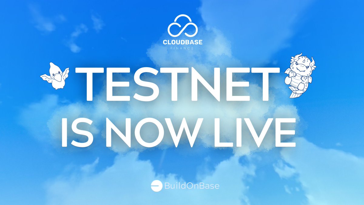 CloudBase_Fin's tweet photo. 🌤️CLOUDBASE TESTNET IS LIVE

🔥We are pleased to announce that CloudBase will officially launch the #Testnet version for everyone. 

🌪️Join the Testnet at: https://t.co/EaIvWYqKHD

Exciting Testnet Events are coming this week. Stay Tuned. 
#CloudBase #Tesntet #BuildOnBase https://t.co/eHSStfCdc2