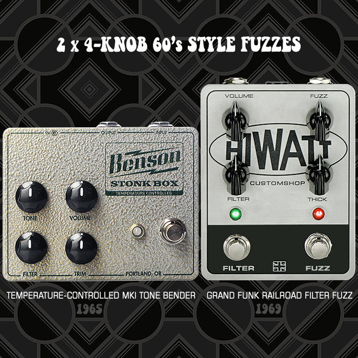 x_pedal's tweet photo. 2 New Impressive 4-Knob 60's style fuzzes - the Benson Stonk Box MKI and HiWatt Filter Fuzz MKII - https://t.co/4UBfiKUcKA @bensonamps @hiwattofficial #bensonamps #hiwatt #bensonampsstonkbox #stonkboxfuzz #hiwattfilterfuzz #filterfuzzmk2 #tonebendermkI #grandfunkrailroadfuzz https://t.co/B1Y6drU5QZ