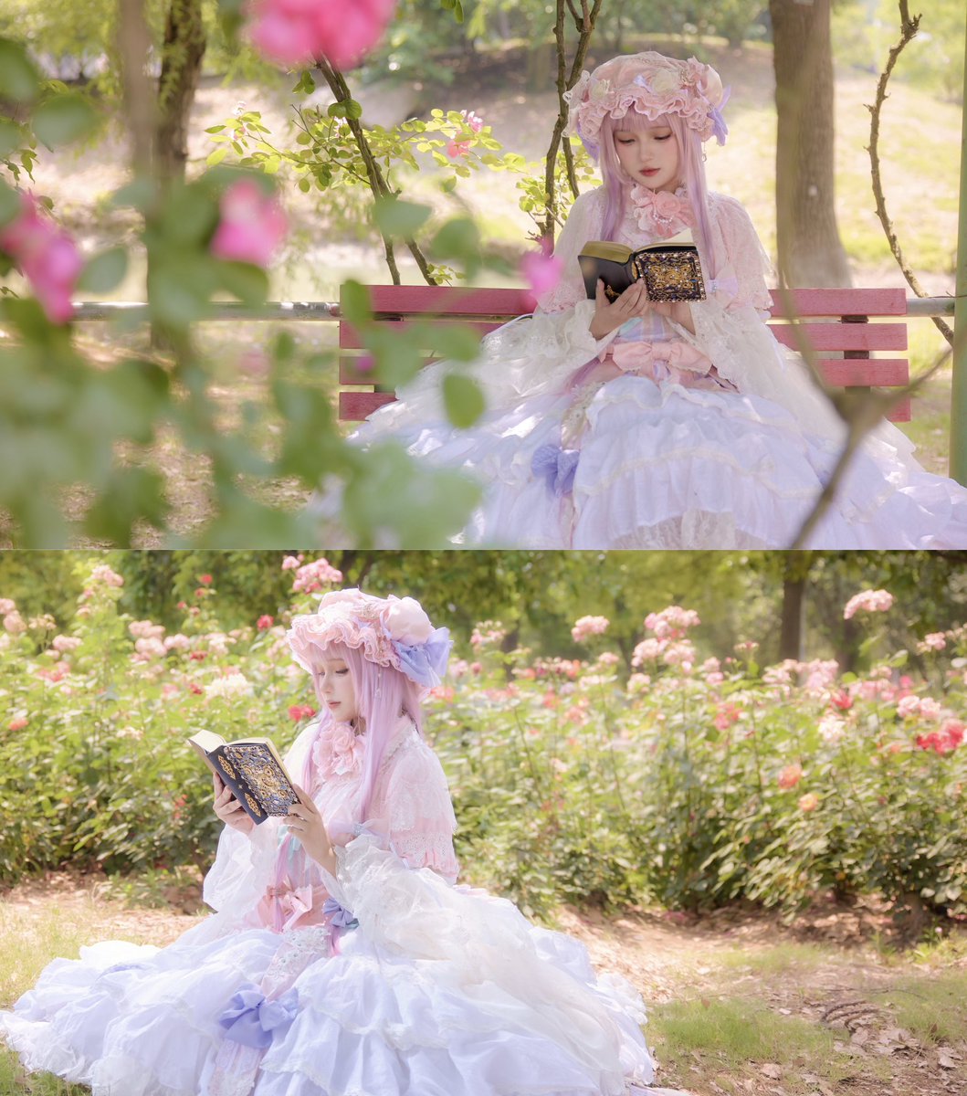 Ezimu_Akane's tweet photo. #東方Project #パチュリー・ノーレッジ 
✨魔女の秘密花園🧙‍♀️
衣装@sasara_miyako 

今回はサマーパートの衣装を着ていますが、すでにとてもエレガントで美しいです！ 冬は室内でのフル衣装撮影が楽しみです！ https://t.co/Phwf1H32rJ