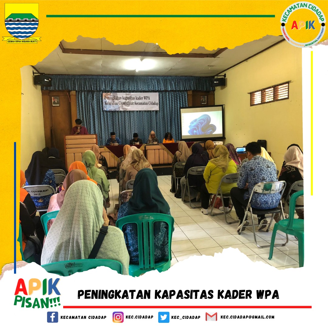 Sampurasun Wargi Cidadap !
Bapak Camat Cidadap didampingi Ibu Ketua WPA Kecamatan , Kasi Kesos, Lurah Ciumbuleuit dan Ibu Ketua WPA Kelurahan Ciumbuleuit menghadiri acara Peningkatan Kapasitas Kader WPA Kelurahan Ciumbuleuit. Senin, 22 Mei 2023 <a href="/halo_bandung/">Prokopim Kota Bandung</a> <a href="/HendrawanHilda/">Hilda Hendrawan</a>